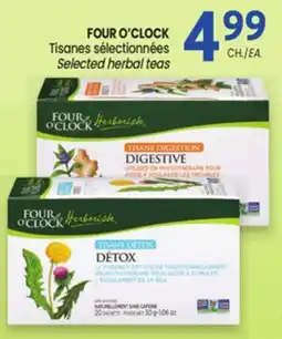 Uniprix FOUR O'CLOCK Tisanes sélectionnées /Selected herbal teas offer