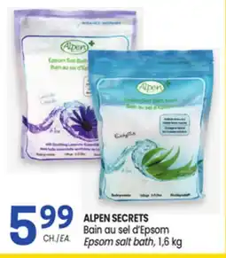Uniprix ALPEN SECRETS Bain au sel d'Epsom/ Epsom salt bath offer