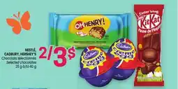 Uniprix NESTLÉ, CADBURY, HERSHEY'S Chocolats sélectionnés / Selected chocolates offer