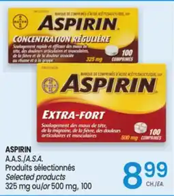 Uniprix ASPIRIN A.A.S./A.S.A. Produits sélectionnés/Selected products offer