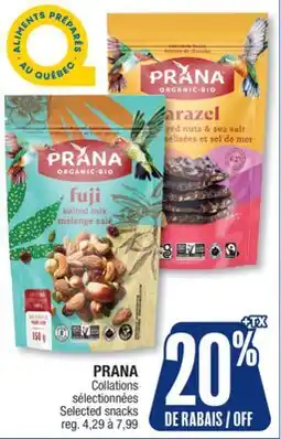 Jean Coutu PRANA Selected snacks offer