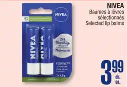 Jean Coutu NIVEA Selected lip balms offer