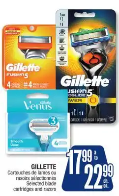 Jean Coutu GILLETTE Selected blade cartridges and razors offer