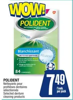 Jean Coutu POLIDENT Selected denture cleaning products offer