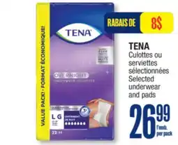 Jean Coutu TENA Selected underwear and pads offer