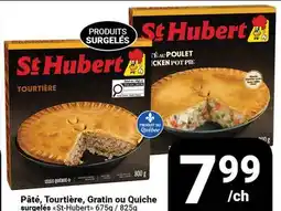 Pasquier Pâté, Tourtière, Gratin ou Quiche surgelés St-Hubert offer