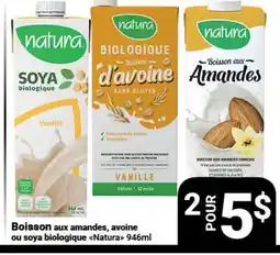 Pasquier Boisson aux amandes, avoine ou soya biologique Natura offer