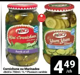 Pasquier Cornichons ou Marinades Bick's offer