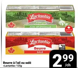 Pasquier Beurre à l'ail ou salé Lactantia offer