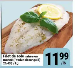 Pasquier Filet de sole nature ou mariné offer