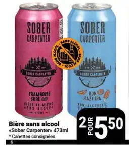 Pasquier Bière sans alcool Sober Carpenter offer