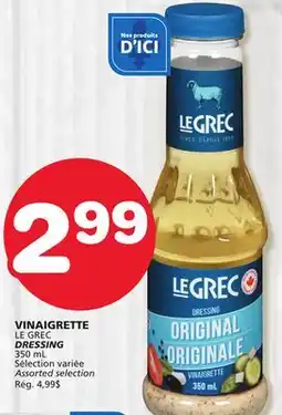 Marches Tradition LE GREC DRESSING offer