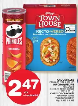 Marches Tradition PRINGLES (102 a 156 g)*, KELLOGG'S CHEEZ-IT, TOWN HOUSE CHIPS OR CRACKERS offer