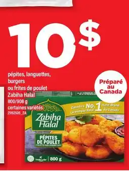 Maxi PÉPITES, LANGUETTES, BURGERS OU FRITES DE POULET ZABIHA HALAL, 800/908 g offer