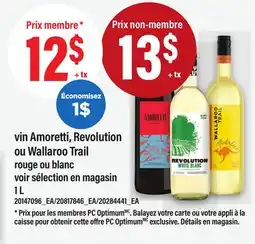 Maxi VIN AMORETTI, REVOLUTION OU WALLAROO TRAIL ROUGE OU BLANC VOIR SÉLECTION EN MAGASIN offer