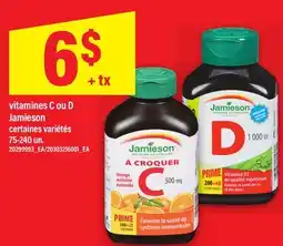Maxi VITAMINES C OU D JAMIESON, 75-240 un offer