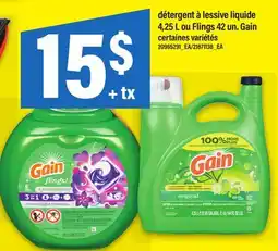 Maxi DÉTERGENT À LESSIVE LIQUIDE 4,25 L OU FLINGS 42 UN. GAIN offer
