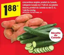Maxi CONCOMBRES ANGLAIS OU PATATES DOUCES offer