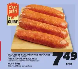 IGA C'EST PRÊT! À CUIRE FRESH EUROPEAN SAUSAGES offer