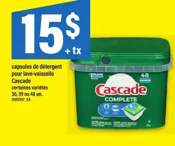 Maxi CAPSULES DE DÉTERGENT POUR LAVE-VAISSELLE CASCADE, 30, 39 ou 48 un offer