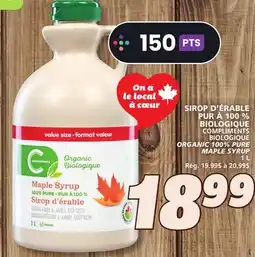 IGA COMPLIMENTS BIOLOGIQUE ORGANIC 100% PURE MAPLE SYRUP offer