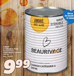 IGA BEAURIVAGE PURE MAPLE SYRUP offer