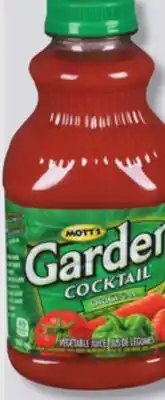 IGA MOTT'S GARDEN COCKTAIL VEGETABLE OR TOMATO CLAM COCKTAIL offer