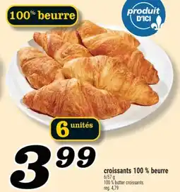Marché Richelieu Croissants 100% beurre | 100% butter croissants offer