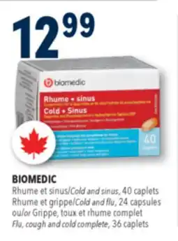 Familiprix BIOMEDIC Cold and sinus, 40 caplets Cold and flu, 24 capsules offer