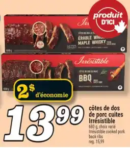 Marché Richelieu CÔTES DE DOS DE PORC CUITES IRRÉSISTIBLE | IRRÉSISTIBLE COOKED PORK BACK RIBS offer