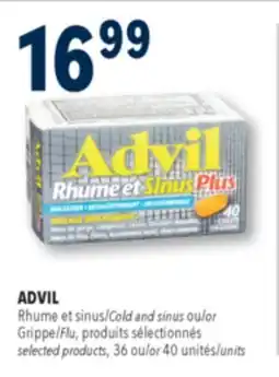 Familiprix ADVIL, Cold and sinus or Flu, selected products, 36 or 40 units offer