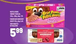 Metro PATTES D'OURS FORMAT FAMILIAL OU CRAQUELINS RAINCOAST CRISPS offer
