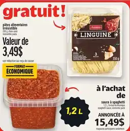 Metro GRATUIT! PÂTES ALIMENTAIRES IRRÉSISTIBLE | IRRÉSISTIBLE PASTA offer