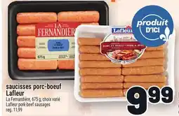 Metro SAUCISSES PORC‑BOEUF LAFLEUR | LAFLEUR PORK-BEEF SAUSAGES offer