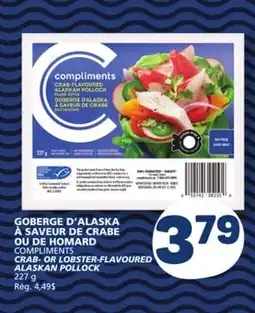 Marché Bonichoix COMPLIMENTS CRAB- OR LOBSTER-FLAVOURED ALASKAN POLLOCK offer