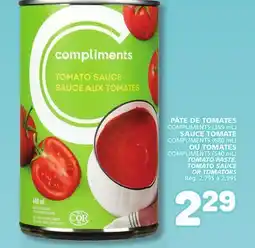 Marché Bonichoix COMPLIMENTS TOMATO PASTE, TOMATO SAUCE OR TOMATOES offer