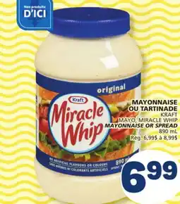 Marché Bonichoix KRAFT MAYO, MIRACLE WHIP MAYONNAISE OR SPREAD offer