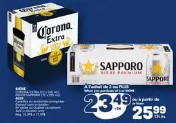 Marché Bonichoix CORONA EXTRA (12 X 330 ml) OR SAPPORO (12 x 355ml) BEER offer