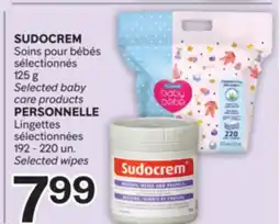 Brunet SUDOCREM Soins pour bébés sélectionnés, PERSONNELLE Lingettes sélectionnées offer