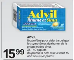Brunet ADVIL Ibuprofène pour aider à soulager les symptômes du rhume, de la grippe et des sinus offer