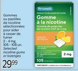 Brunet PERSONNELLE Gommes ou pastilles de nicotine sélectionnées pour aider à cesser de fumer 2-4mg offer