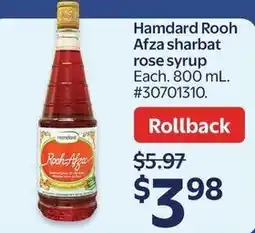 Walmart Hamdard Rooh Afza sharbat rose syrup offer