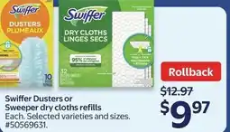 Walmart Swiffer Dusters or Sweeper dry cloths refills offer