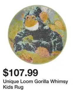 Wayfair Unique Loom Gorilla Whimsy Kids Rug offer