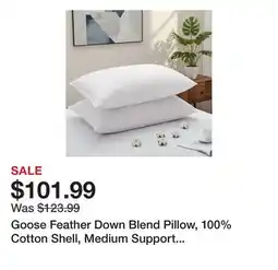 Wayfair Goose Feather Down Blend Pillow, 100% Cotton Shell, Medium Support Sleep Pillows (Set of 2) offer