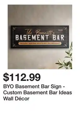 Wayfair BYO Basement Bar Sign - Custom Basement Bar Ideas Wall Décor offer