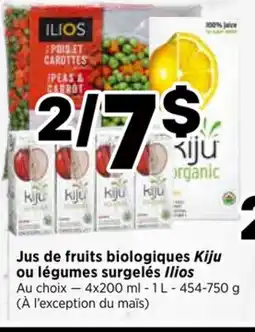 Val-Mont Jus de fruits biologiques Kiju ou légumes surgelés Il ios offer