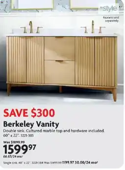 Home Hardware Berkeley Vanity offer