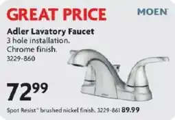 Home Hardware Moen Adler Lavatory Faucet offer