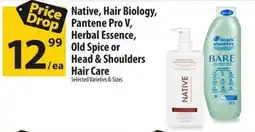 Co-op Native, hair biology, pantene pro v, herbal essence, old spice or head & shoulders hair care offer